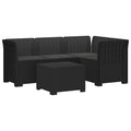 vidaXL Sofa ogrodowa dla 4 osób z poduszkami w stylu rattanowym PP