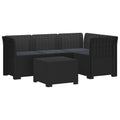 vidaXL Sofa ogrodowa dla 4 osób z poduszkami w stylu rattanowym PP