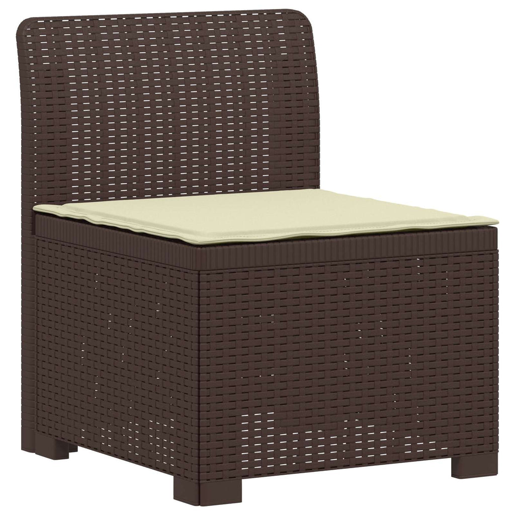 vidaXL Sofa ogrodowa dla 4 osób z poduszkami w stylu rattanowym PP