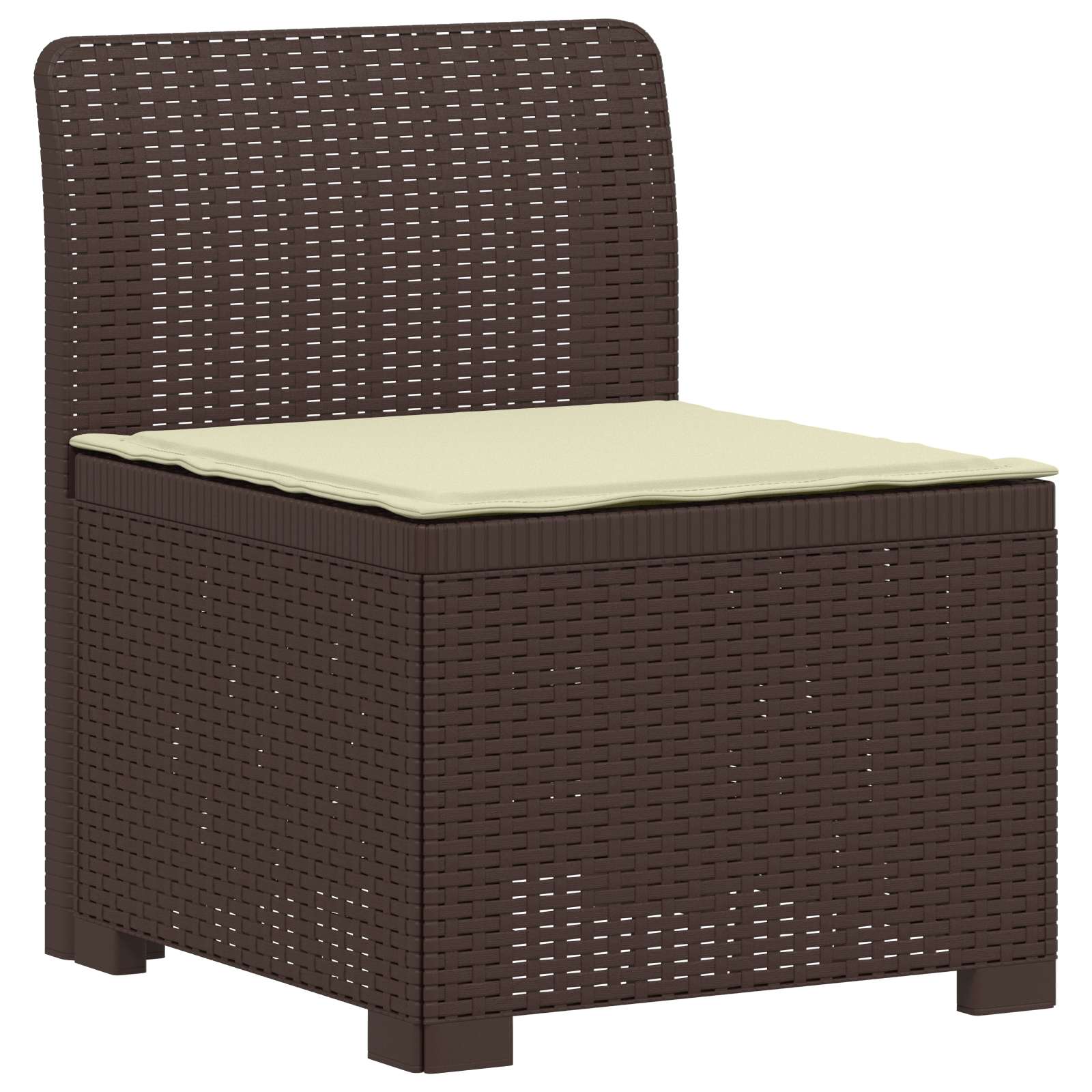 vidaXL Sofa ogrodowa dla 4 osób z poduszkami w stylu rattanowym PP