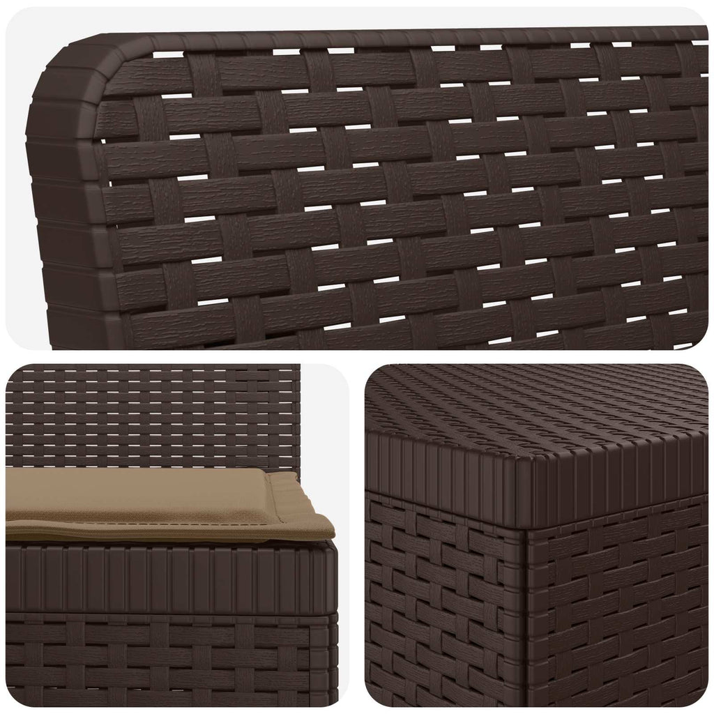 vidaXL Sofa ogrodowa dla 4 osób z poduszkami w stylu rattanowym PP