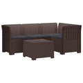 vidaXL Sofa ogrodowa dla 4 osób z poduszkami w stylu rattanowym PP