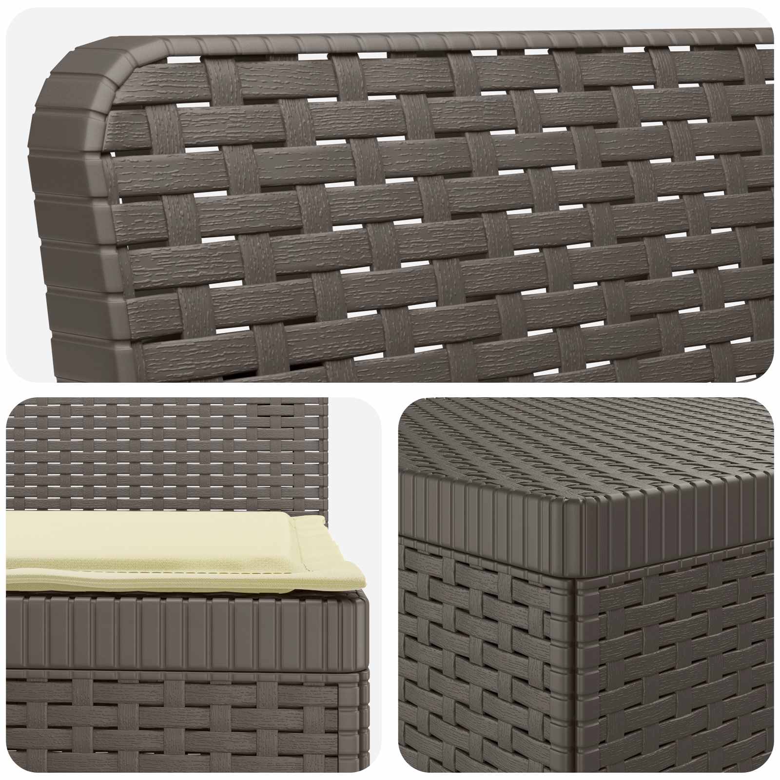 vidaXL Sofa ogrodowa dla 4 osób z poduszkami w stylu rattanowym PP