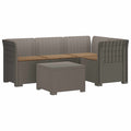 vidaXL Sofa ogrodowa dla 4 osób z poduszkami w stylu rattanowym PP