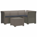 vidaXL Sofa ogrodowa dla 4 osób z poduszkami w stylu rattanowym PP