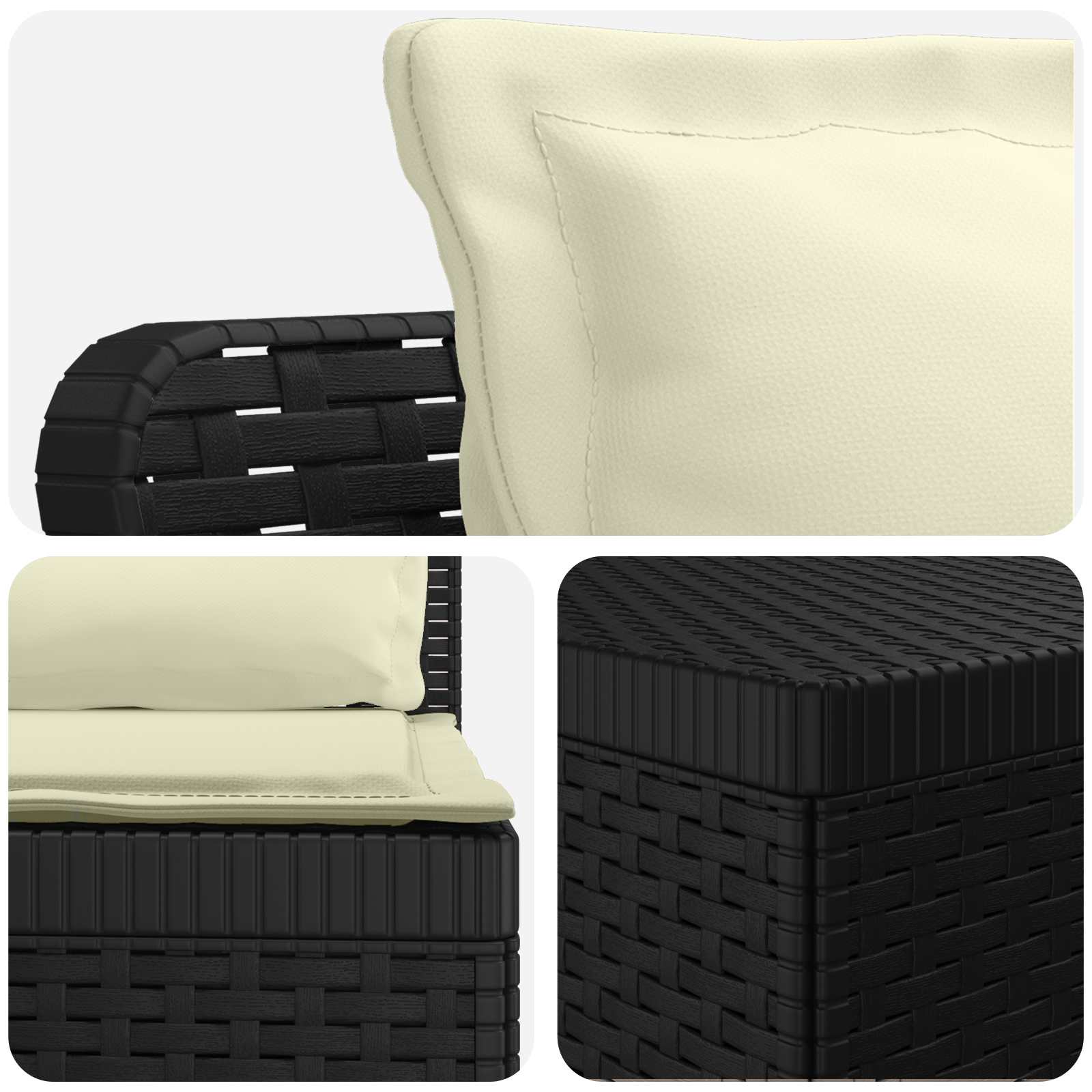 vidaXL Sofa ogrodowa dla 4 osób z poduszkami w stylu rattanowym PP