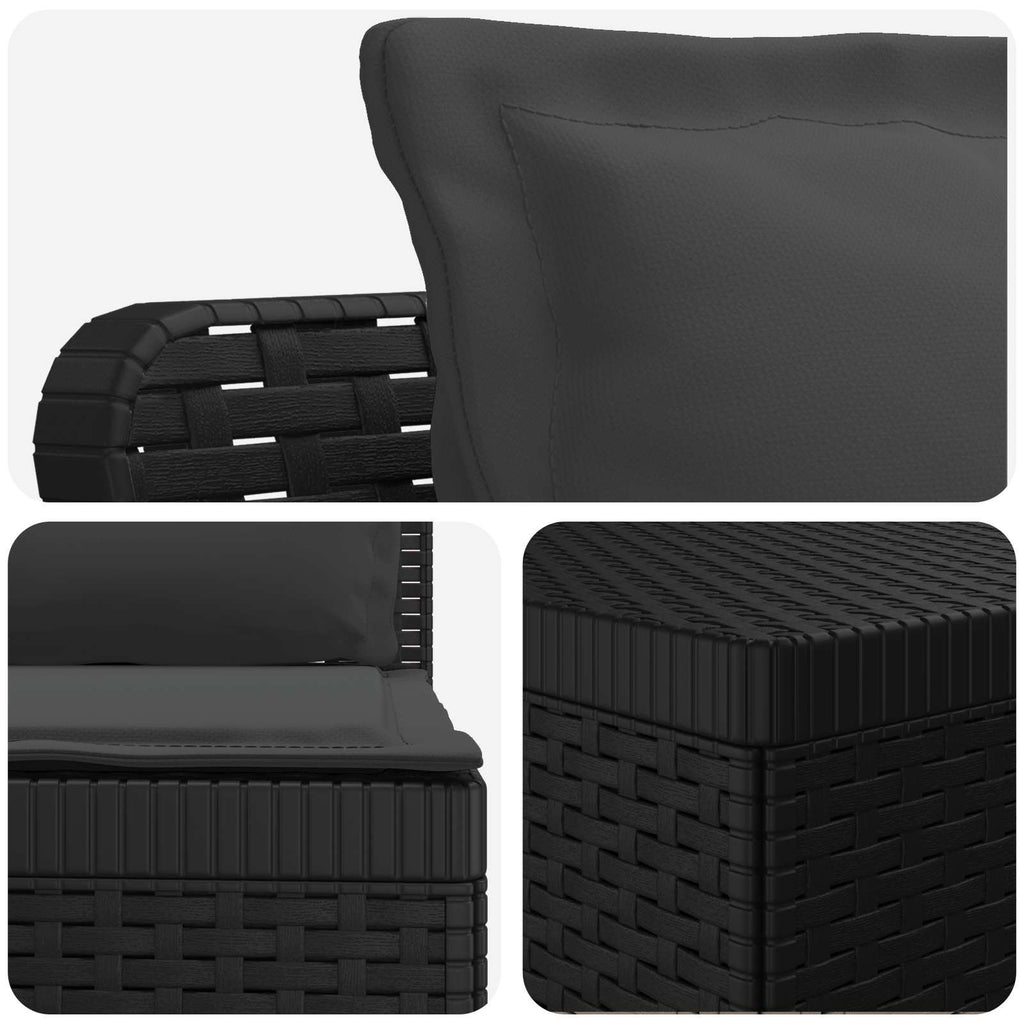 vidaXL Sofa ogrodowa dla 4 osób z poduszkami w stylu rattanowym PP