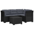 vidaXL Sofa ogrodowa dla 4 osób z poduszkami w stylu rattanowym PP