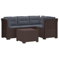 vidaXL Sofa ogrodowa dla 4 osób z poduszkami w stylu rattanowym PP
