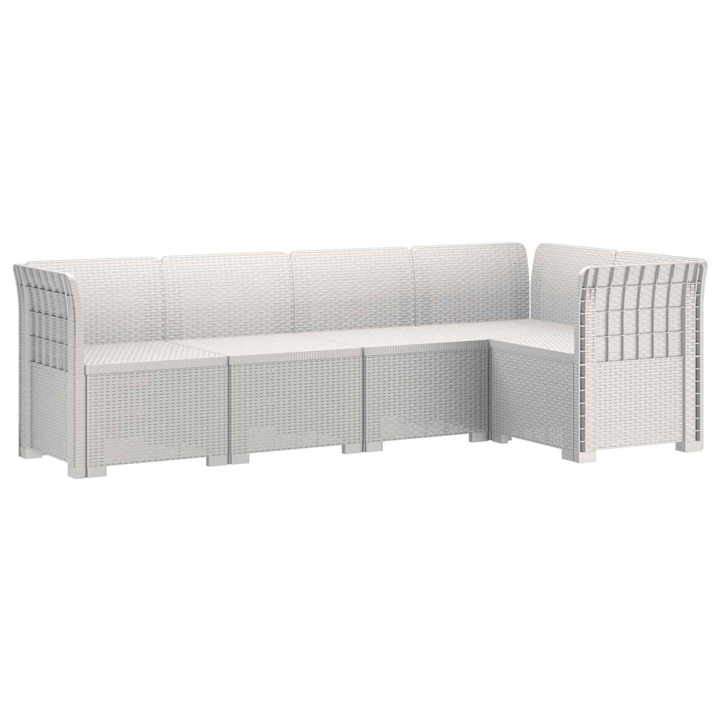 vidaXL 5-osobowa sofa ogrodowa w stylu rattanowym PP Biały