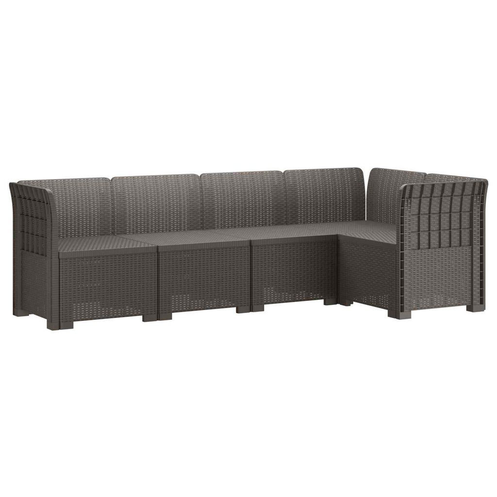 vidaXL 5-osobowa sofa ogrodowa w stylu rattanowym PP jasnoszary