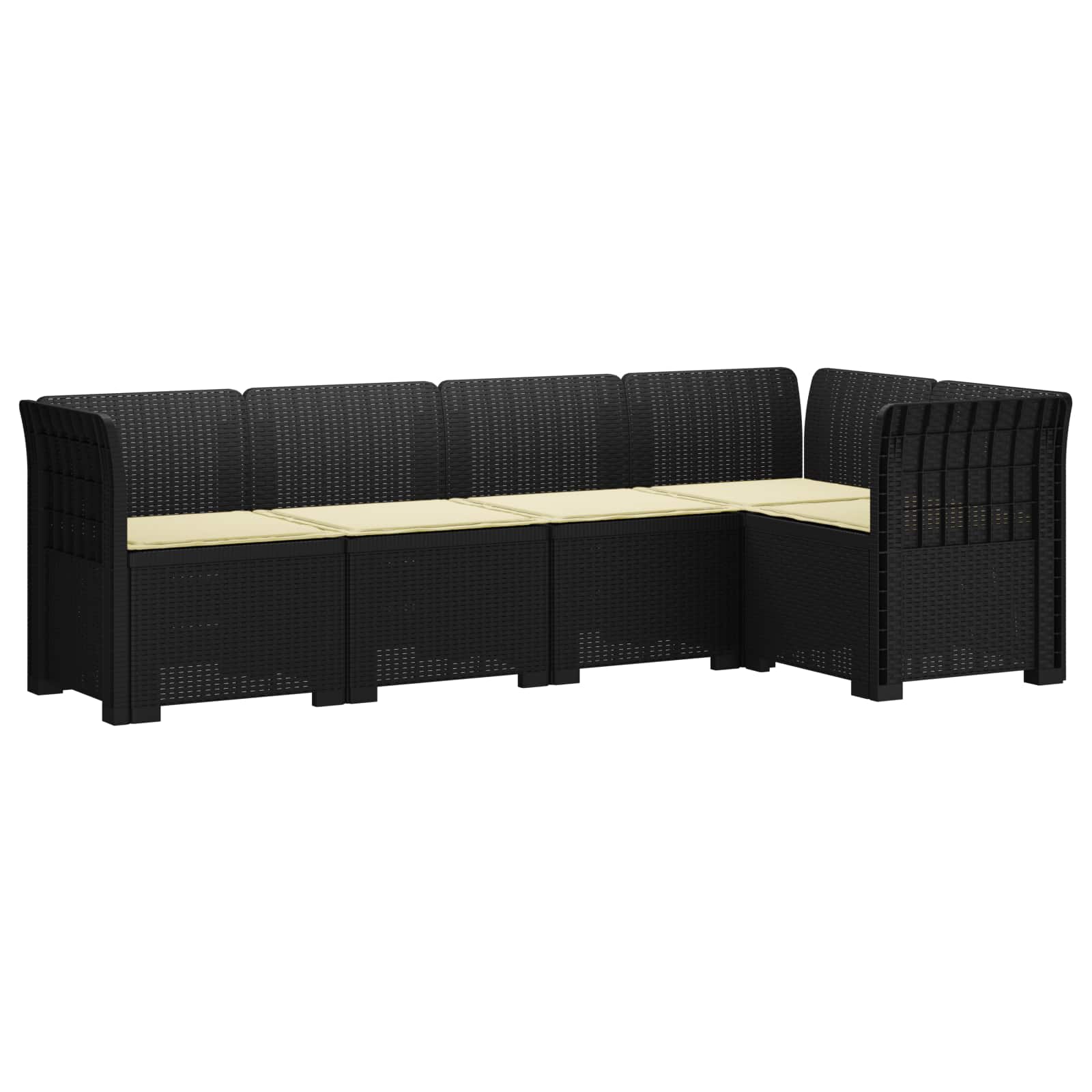 vidaXL 5-osobowa sofa ogrodowa z poduszkami w stylu rattanowym PP