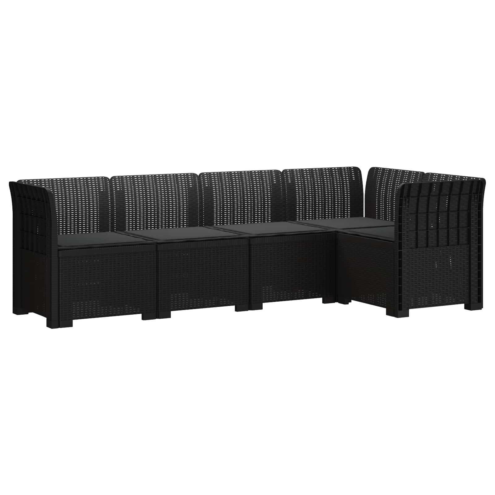 vidaXL 5-osobowa sofa ogrodowa z poduszkami w stylu rattanowym PP