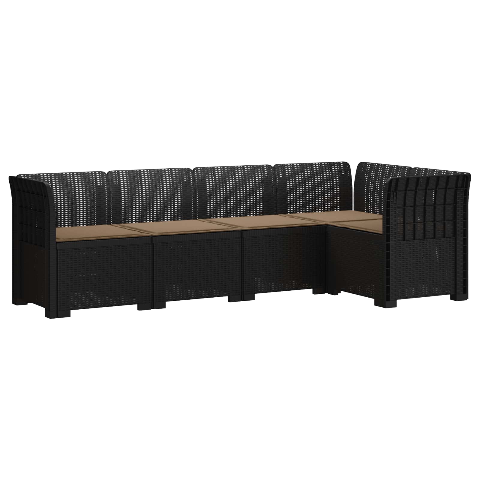 vidaXL 5-osobowa sofa ogrodowa z poduszkami w stylu rattanowym PP