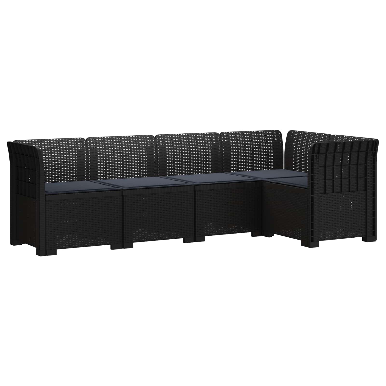 vidaXL 5-osobowa sofa ogrodowa z poduszkami w stylu rattanowym PP