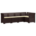 vidaXL 5-osobowa sofa ogrodowa z poduszkami w stylu rattanowym PP