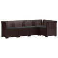 vidaXL 5-osobowa sofa ogrodowa z poduszkami w stylu rattanowym PP