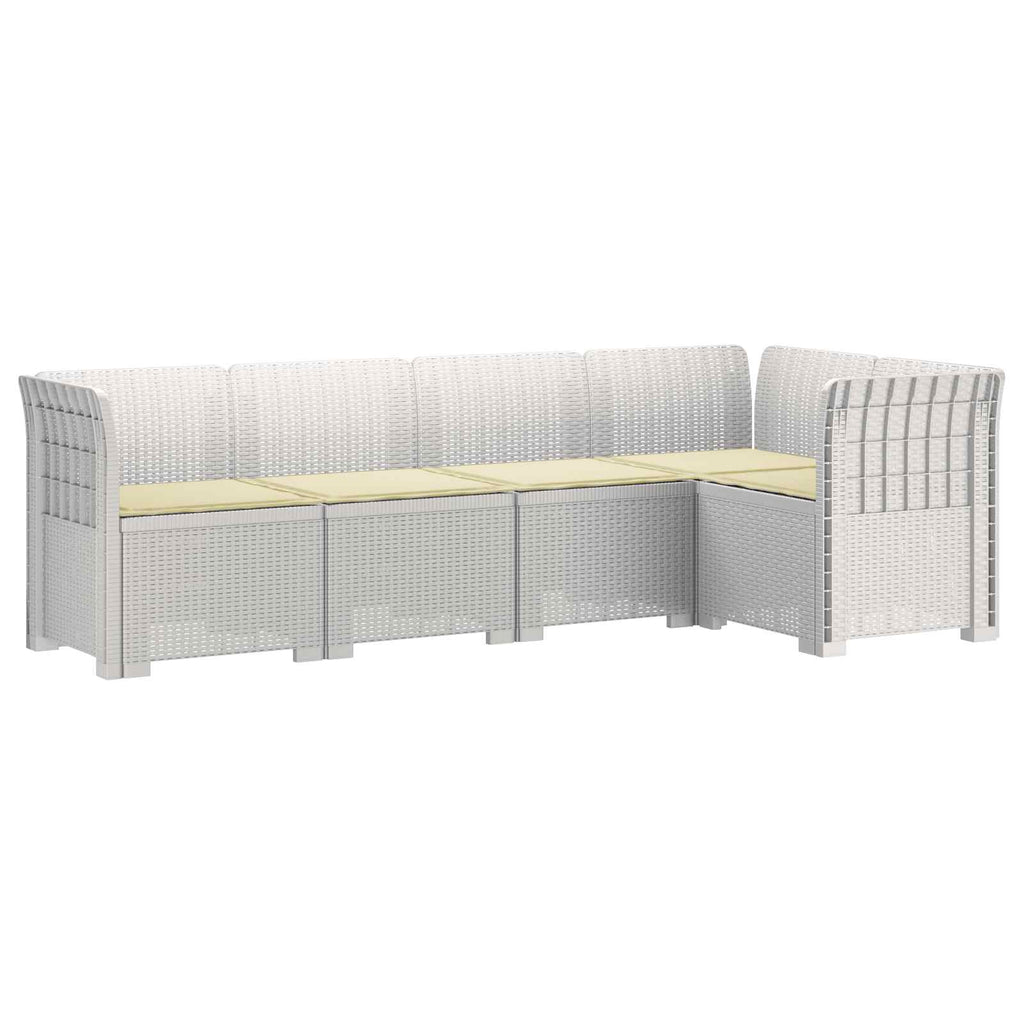 vidaXL 5-osobowa sofa ogrodowa z poduszkami w stylu rattanowym PP