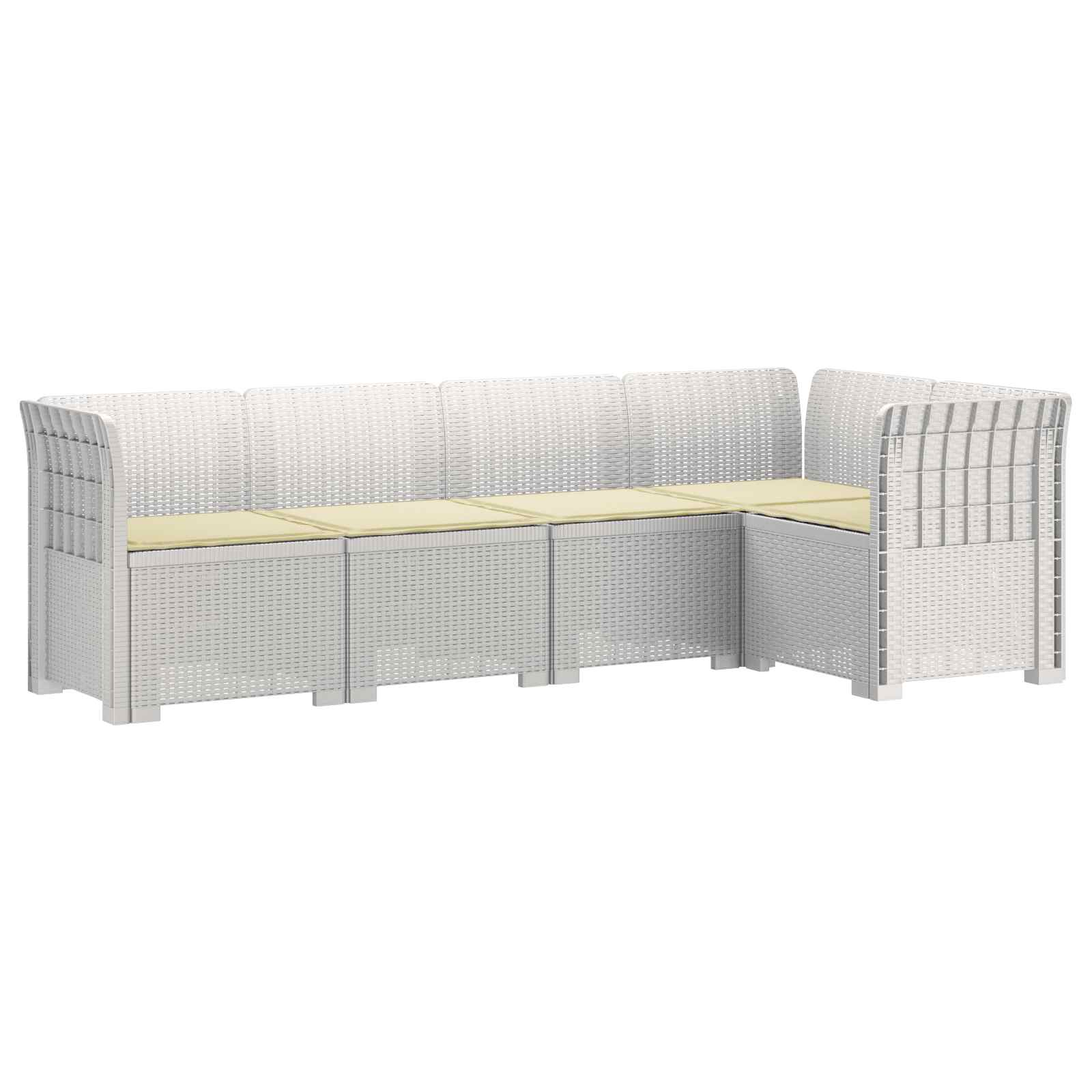 vidaXL 5-osobowa sofa ogrodowa z poduszkami w stylu rattanowym PP