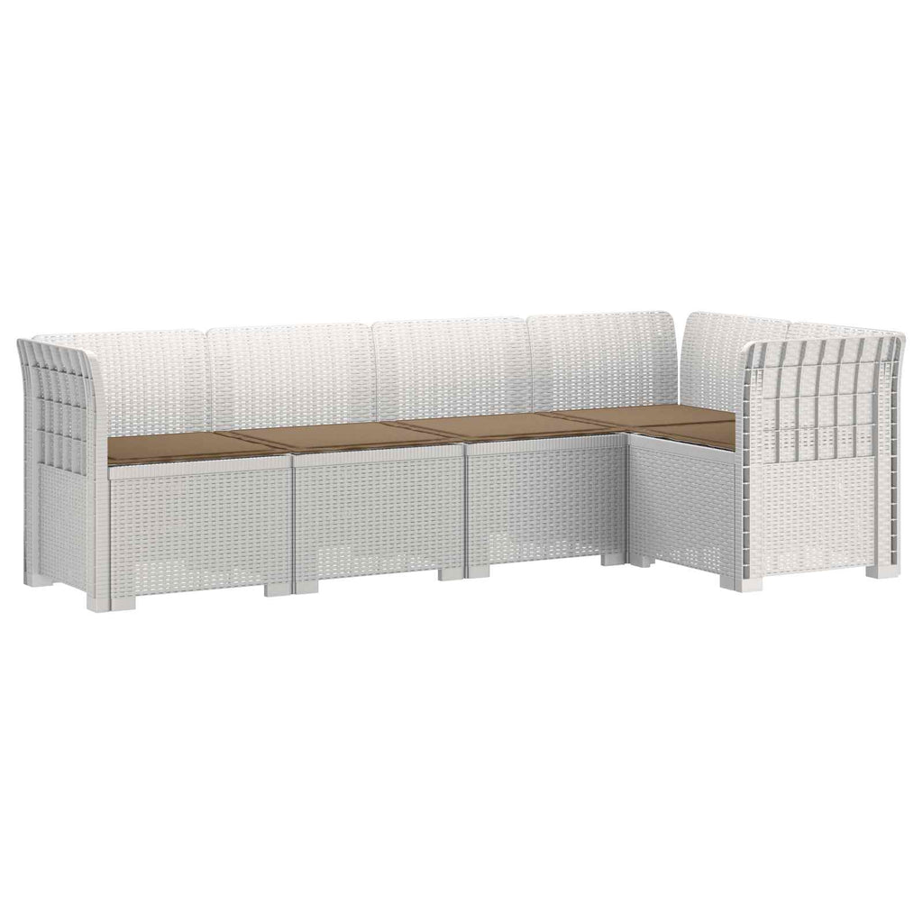 vidaXL 5-osobowa sofa ogrodowa z poduszkami w stylu rattanowym PP