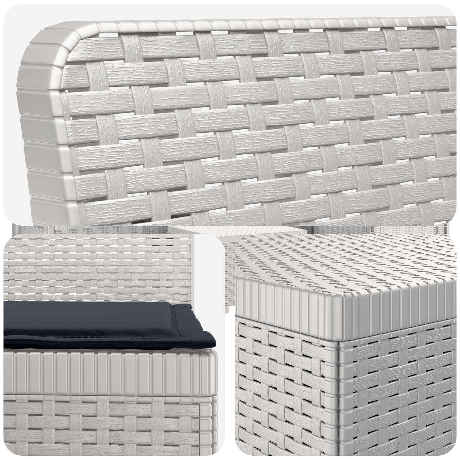 vidaXL 5-osobowa sofa ogrodowa z poduszkami w stylu rattanowym PP