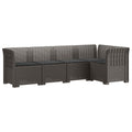 vidaXL 5-osobowa sofa ogrodowa z poduszkami w stylu rattanowym PP