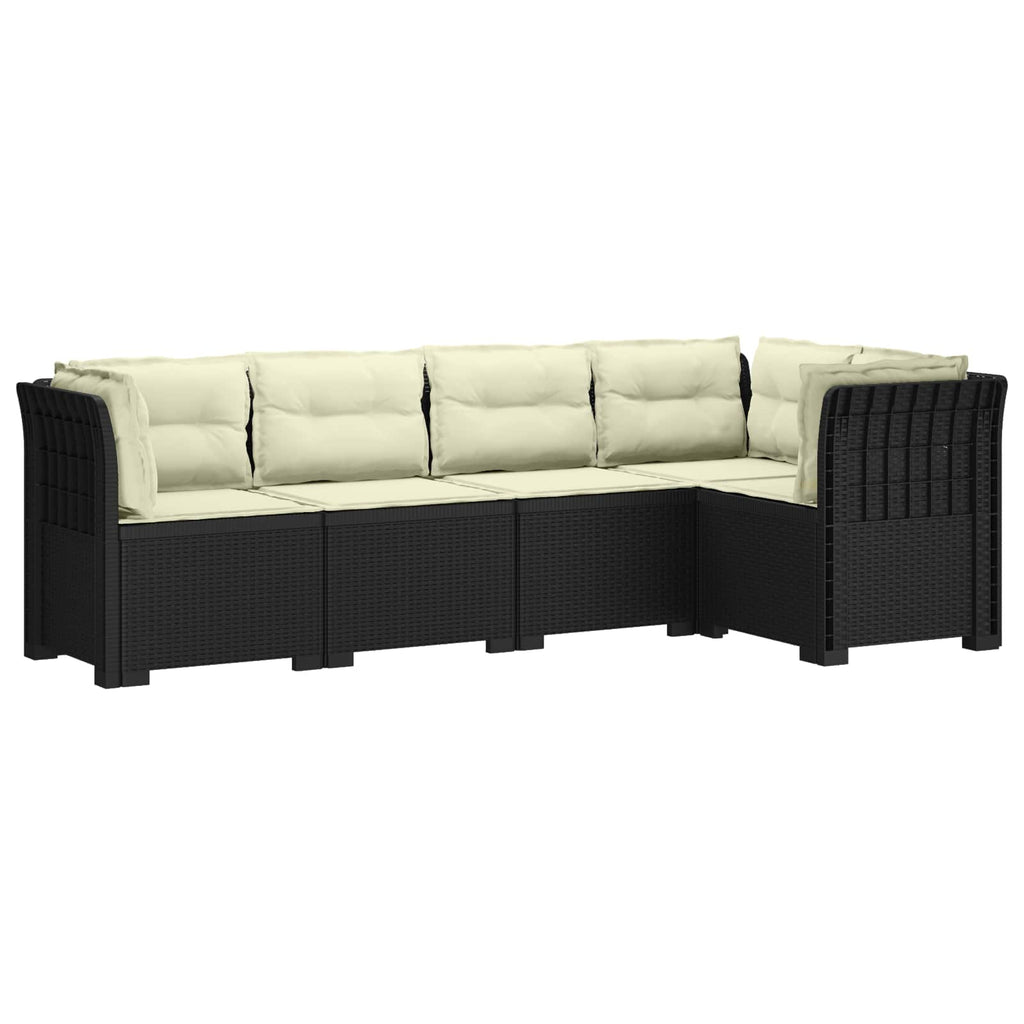 vidaXL 5-osobowa sofa ogrodowa z poduszkami w stylu rattanowym PP