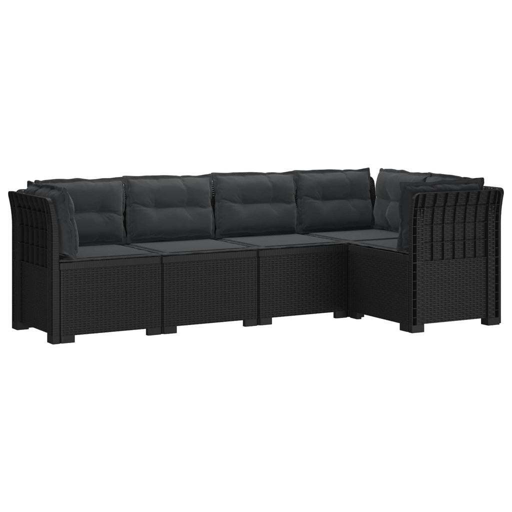 vidaXL 5-osobowa sofa ogrodowa z poduszkami w stylu rattanowym PP
