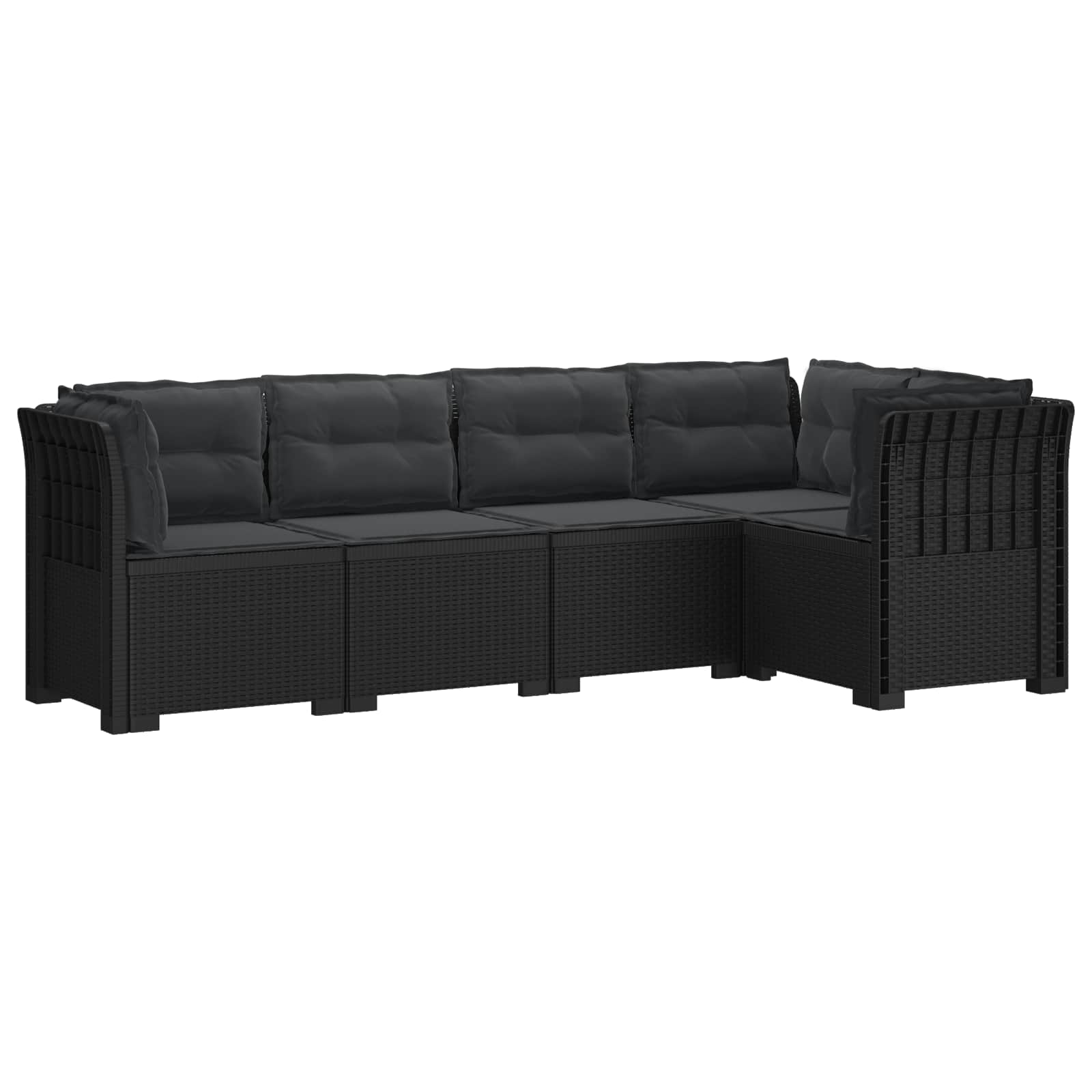 vidaXL 5-osobowa sofa ogrodowa z poduszkami w stylu rattanowym PP