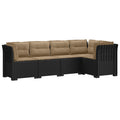 vidaXL 5-osobowa sofa ogrodowa z poduszkami w stylu rattanowym PP