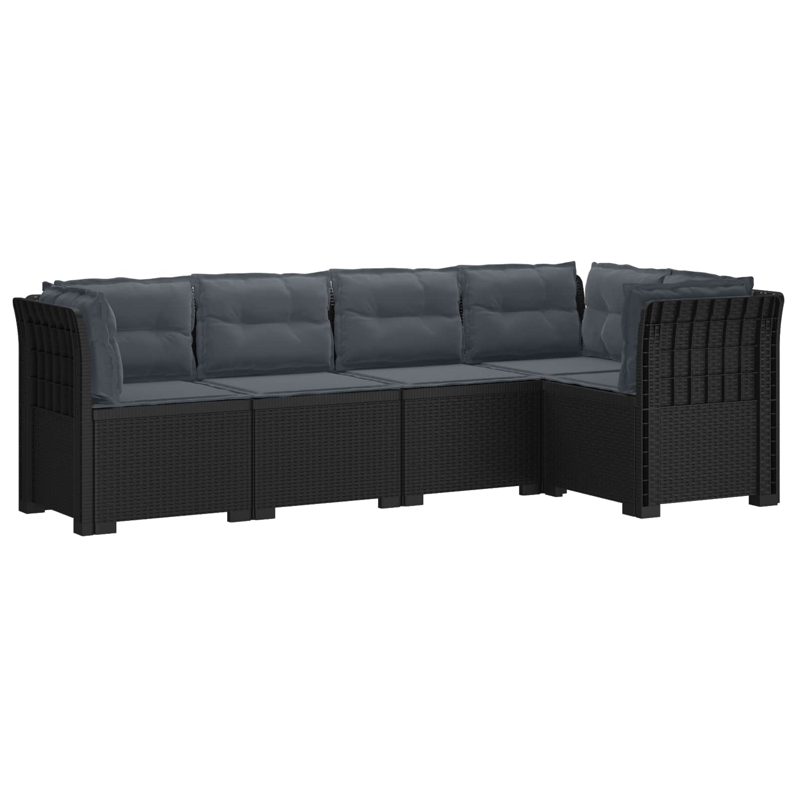 vidaXL 5-osobowa sofa ogrodowa z poduszkami w stylu rattanowym PP