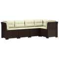 vidaXL 5-osobowa sofa ogrodowa z poduszkami w stylu rattanowym PP