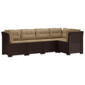 vidaXL 5-osobowa sofa ogrodowa z poduszkami w stylu rattanowym PP