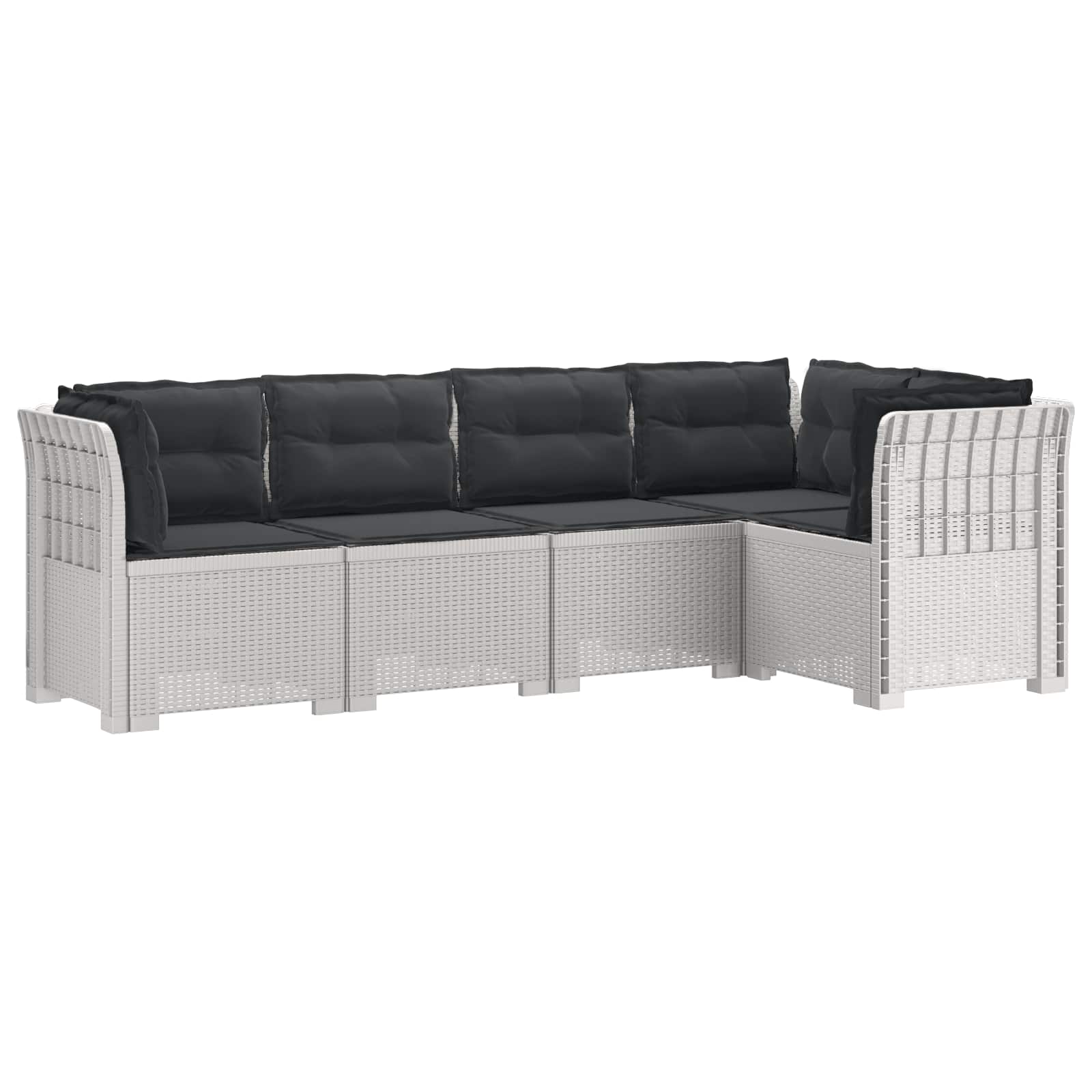 vidaXL 5-osobowa sofa ogrodowa z poduszkami w stylu rattanowym PP