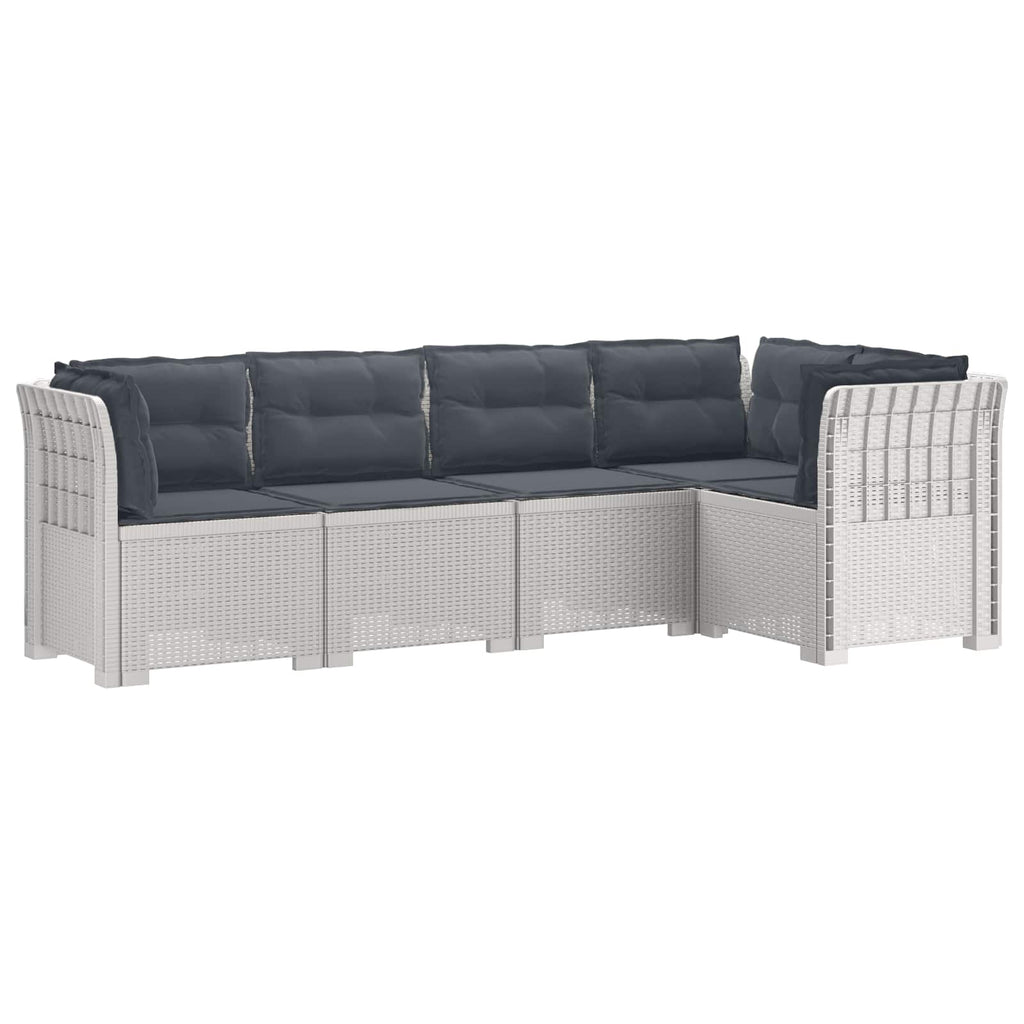 vidaXL 5-osobowa sofa ogrodowa z poduszkami w stylu rattanowym PP