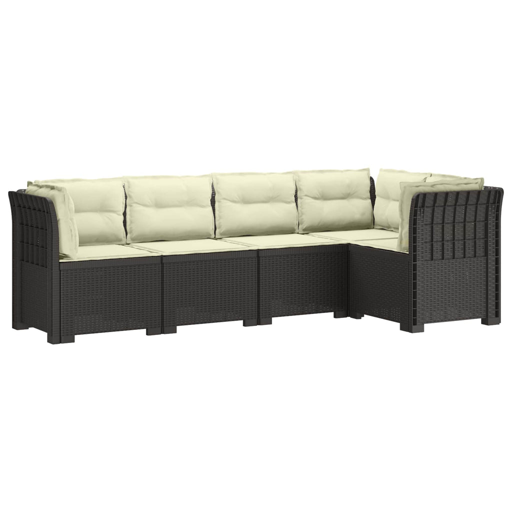 vidaXL 5-osobowa sofa ogrodowa z poduszkami w stylu rattanowym PP