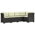 vidaXL 5-osobowa sofa ogrodowa z poduszkami w stylu rattanowym PP