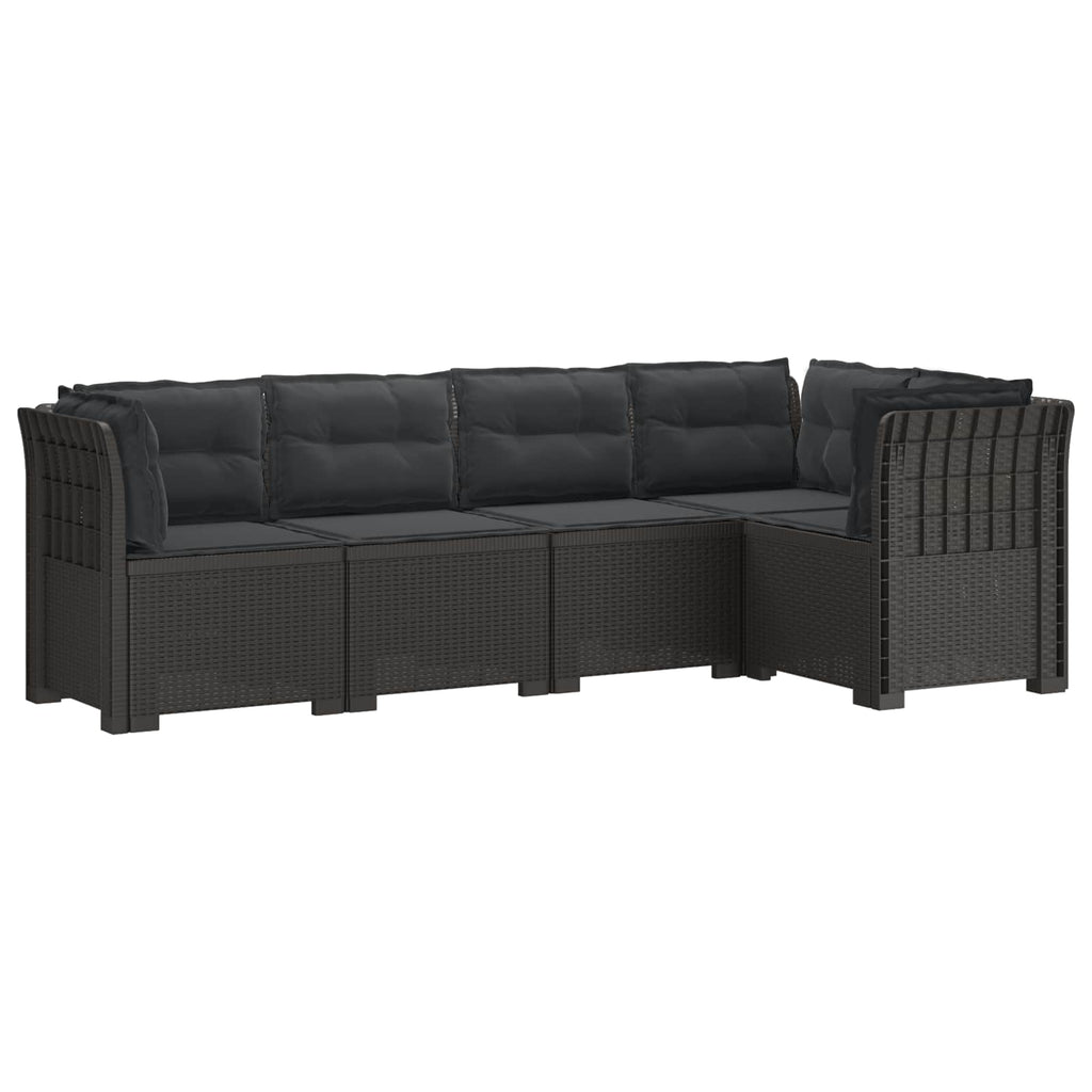 vidaXL 5-osobowa sofa ogrodowa z poduszkami w stylu rattanowym PP