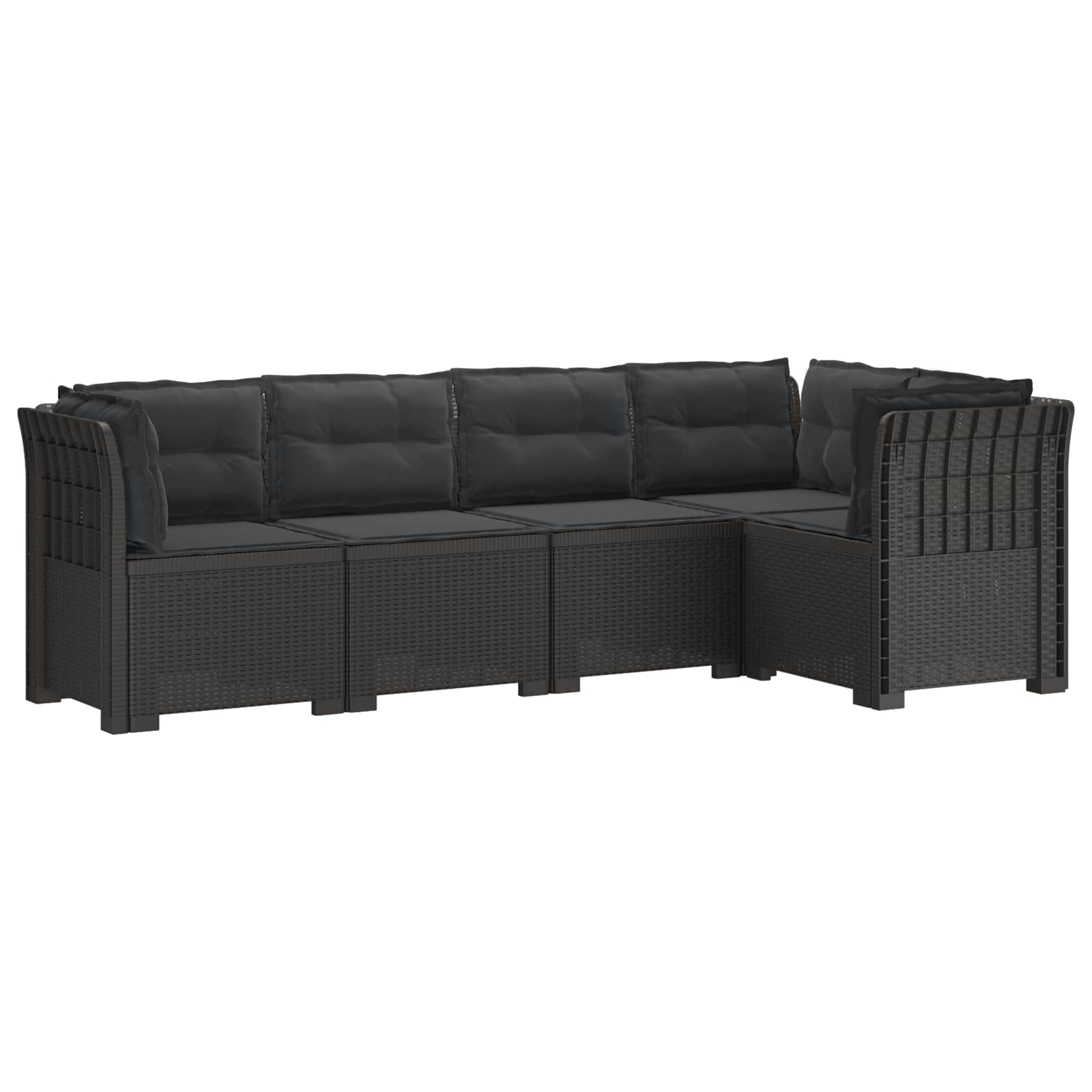 vidaXL 5-osobowa sofa ogrodowa z poduszkami w stylu rattanowym PP