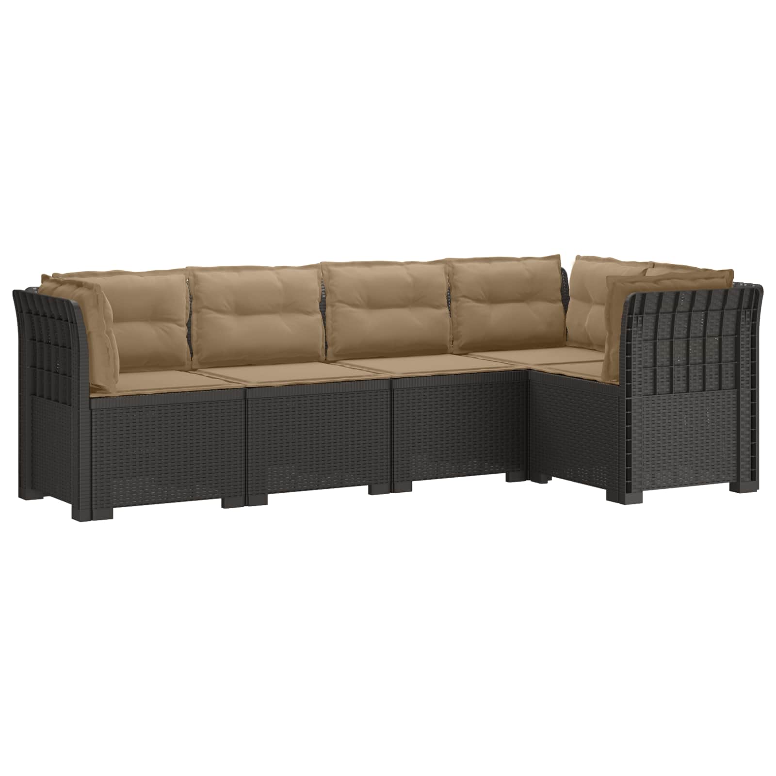 vidaXL 5-osobowa sofa ogrodowa z poduszkami w stylu rattanowym PP