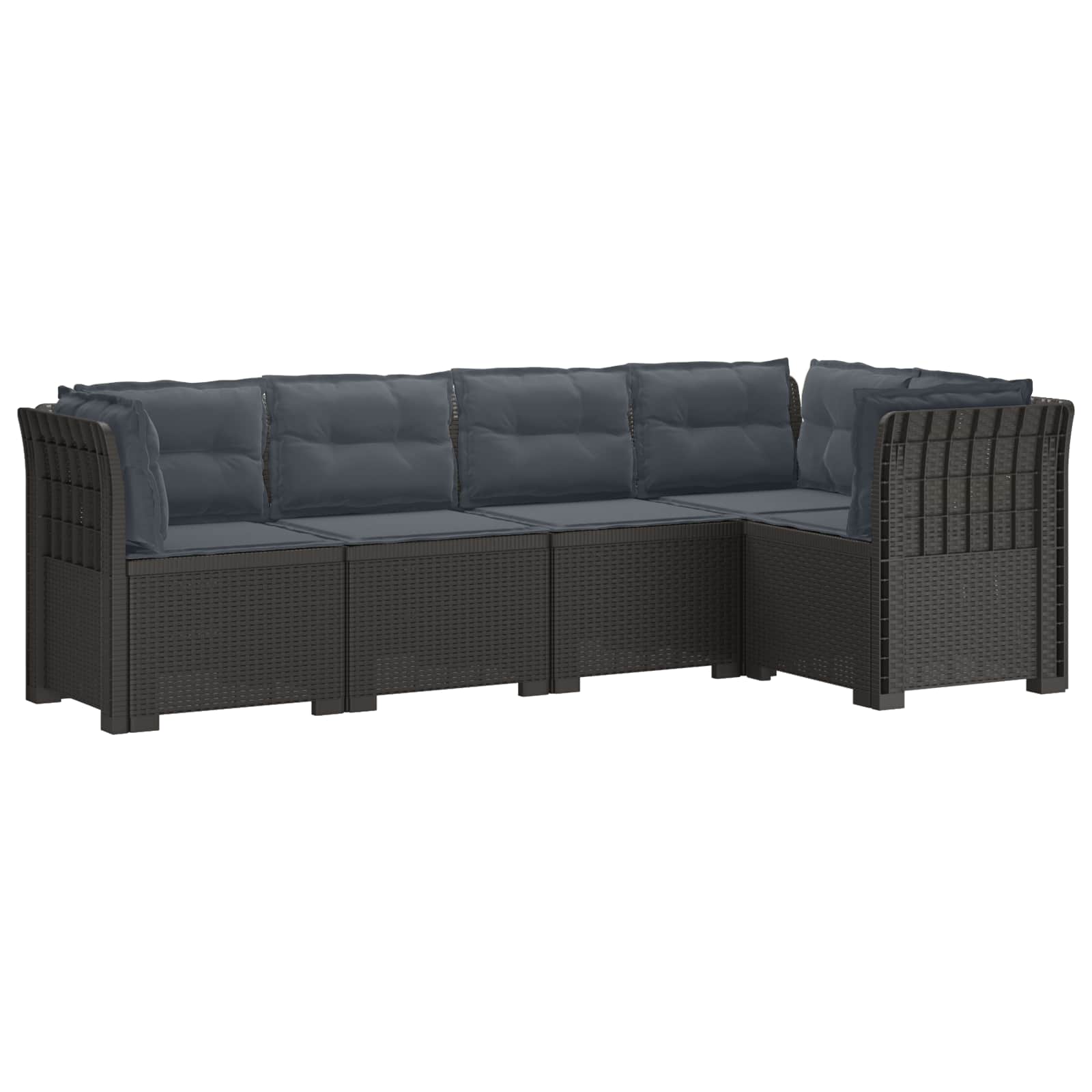 vidaXL 5-osobowa sofa ogrodowa z poduszkami w stylu rattanowym PP