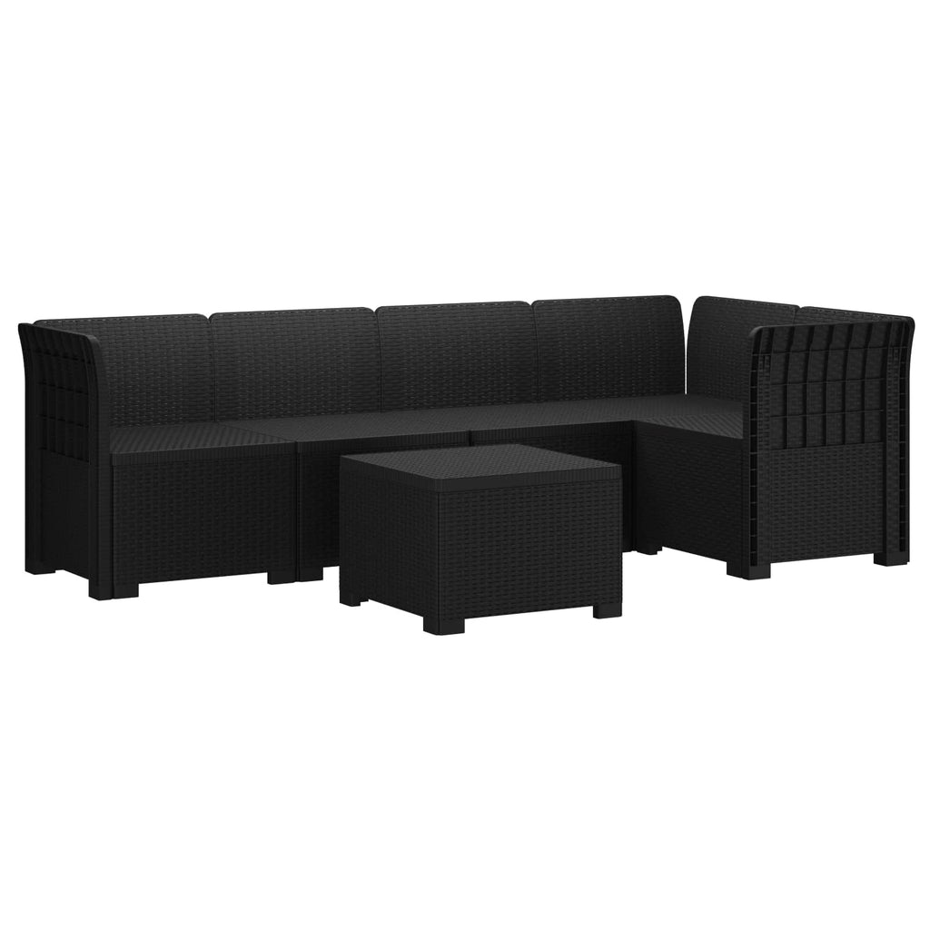vidaXL 5-osobowa sofa ogrodowa w stylu rattanowym PP antracytowy