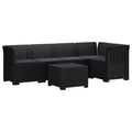 vidaXL 5-osobowa sofa ogrodowa z poduszkami w stylu rattanowym PP