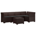 vidaXL 5-osobowa sofa ogrodowa z poduszkami w stylu rattanowym PP