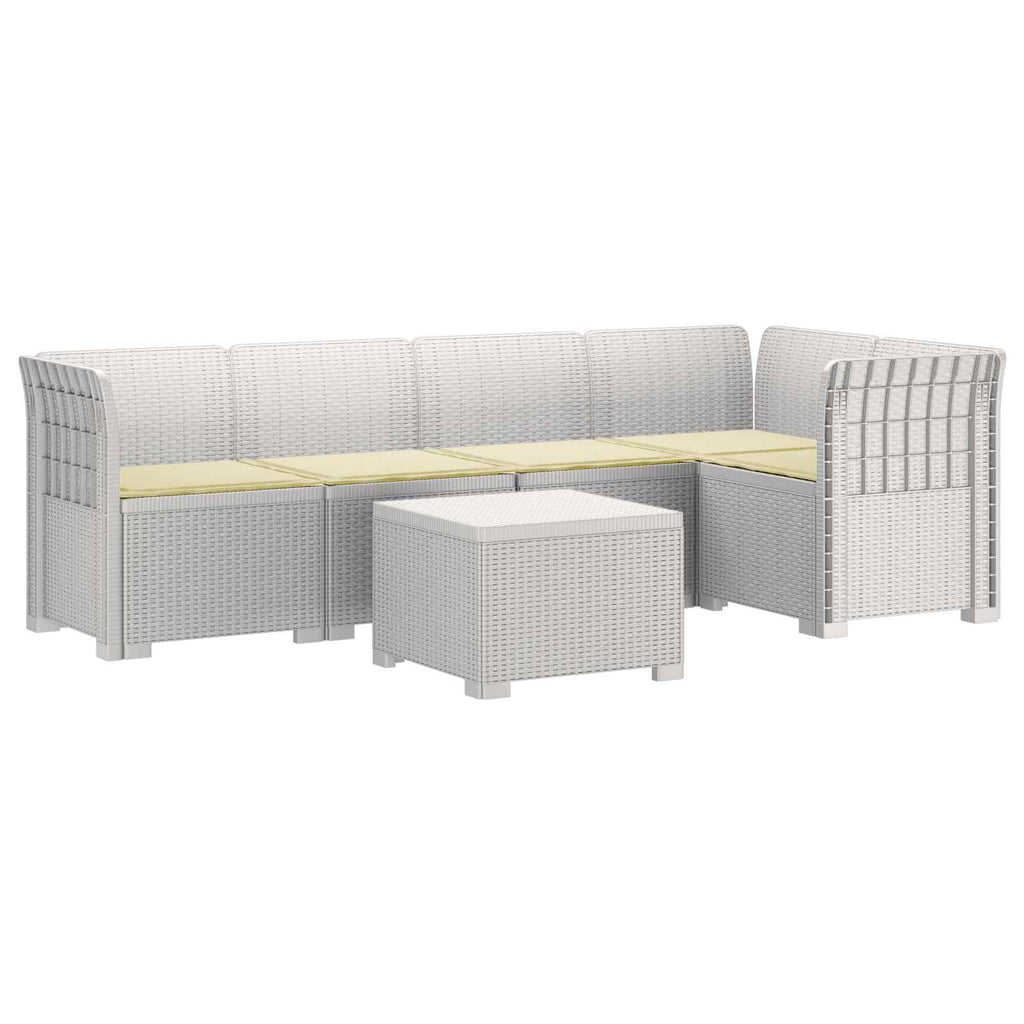 vidaXL 5-osobowa sofa ogrodowa z poduszkami w stylu rattanowym PP