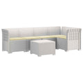 vidaXL 5-osobowa sofa ogrodowa z poduszkami w stylu rattanowym PP