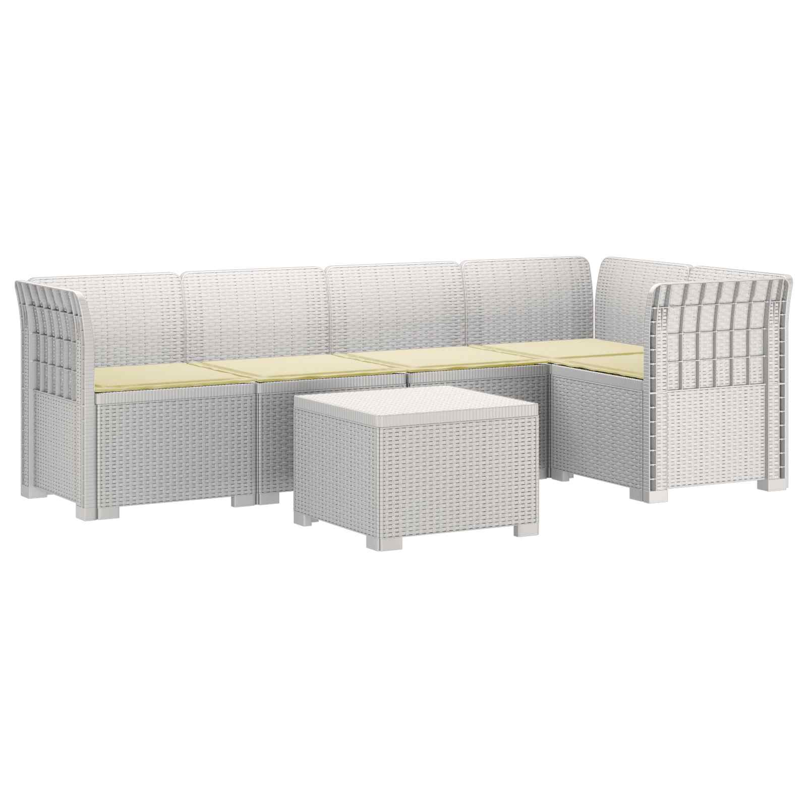 vidaXL 5-osobowa sofa ogrodowa z poduszkami w stylu rattanowym PP