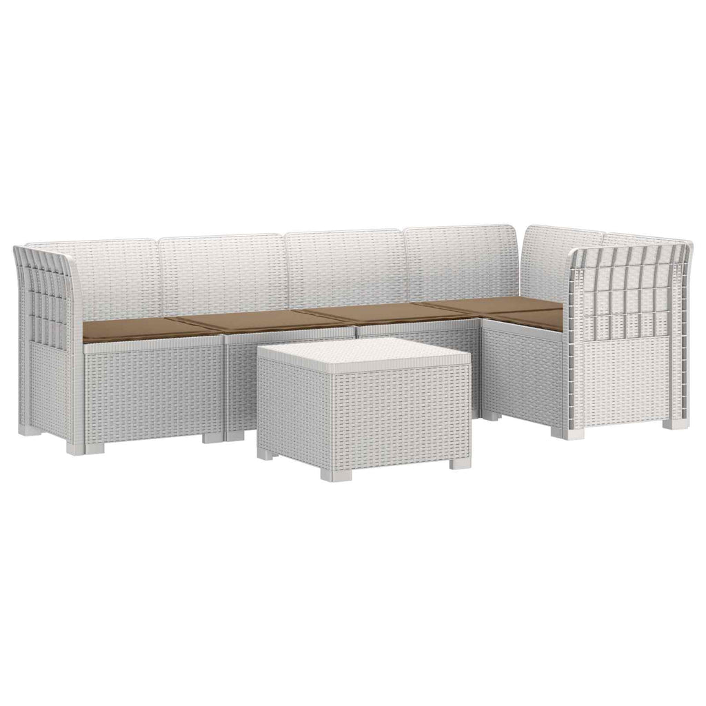 vidaXL 5-osobowa sofa ogrodowa z poduszkami w stylu rattanowym PP