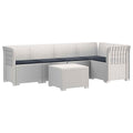 vidaXL 5-osobowa sofa ogrodowa z poduszkami w stylu rattanowym PP