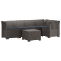 vidaXL 5-osobowa sofa ogrodowa z poduszkami w stylu rattanowym PP